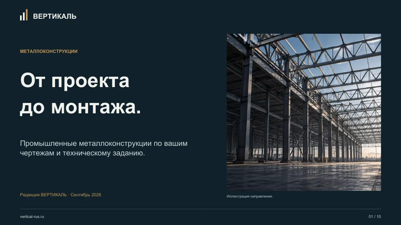 Обложка презентации — Металлоконструкции ВЕРТИКАЛЬ